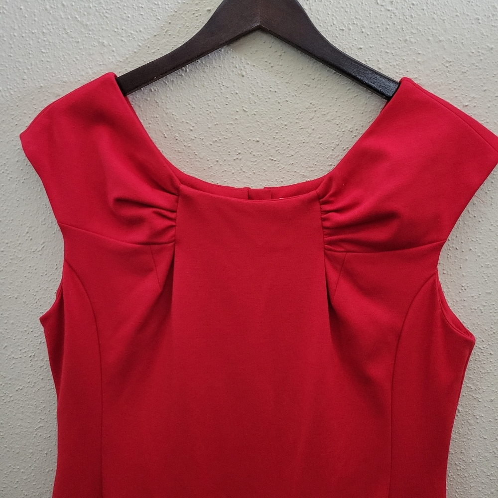 Calvin Klein Red Sleeveless Stretch Shift Dress A2377